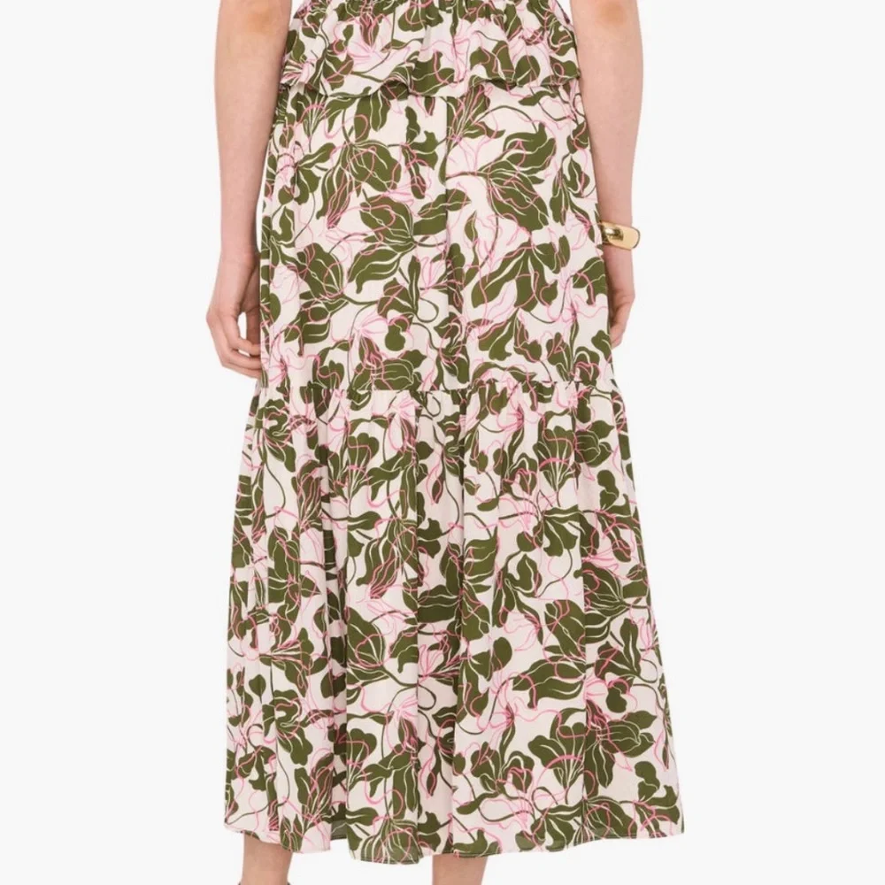 PARKER Floral Egret Tiered Midi Skirt - Picture 5 of 11